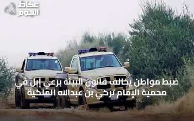 ضبط مواطن يُخالف قانون البيئة برعي إبل في محمية الإمام تركي بن عبدالله الملكية