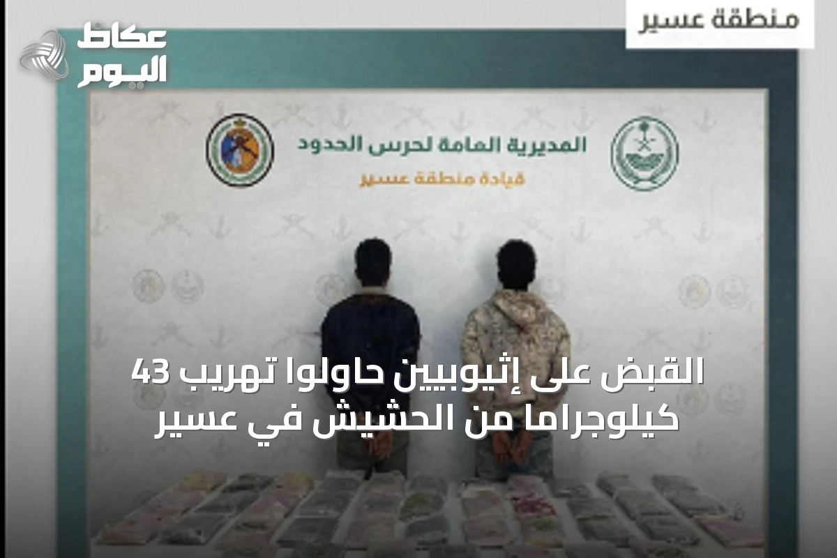 القبض على إثيوبيين حاولوا تهريب 43 كيلوجراماً من الحشيش في عسير