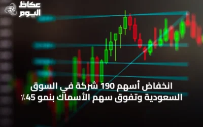 انخفاض أسهم 190 شركة في السوق السعودية وتفوق سهم الأسماك بنمو 45٪