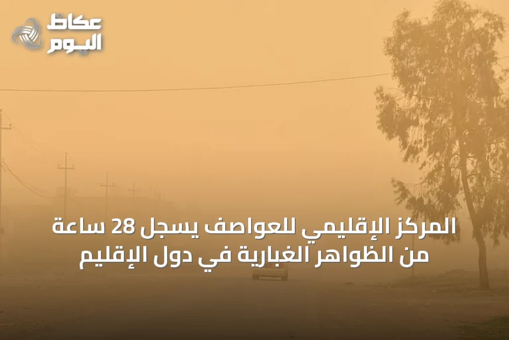 المركز الإقليمي للعواصف يسجل 28 ساعة من الظواهر الغبارية في دول الإقليم