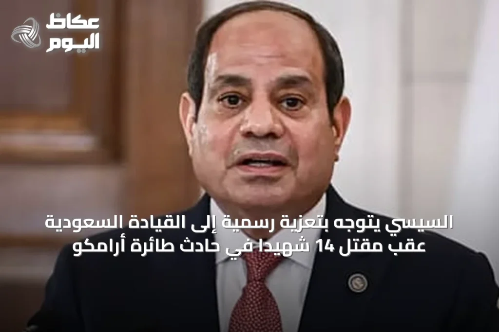 السيسي يتوجه بتعزية رسمية إلى القيادة السعودية عقب مقتل 14 شهيدًا في حادث طائرة أرامكو