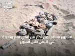 مشروع مسام يزيل أكثر من ألفي لغم وذخيرة في اليمن خلال أسبوع