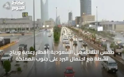 طقس الثلاثاء في السعودية: أمطار رعدية ورياح نشطة مع احتمال البرد على جنوب المملكة