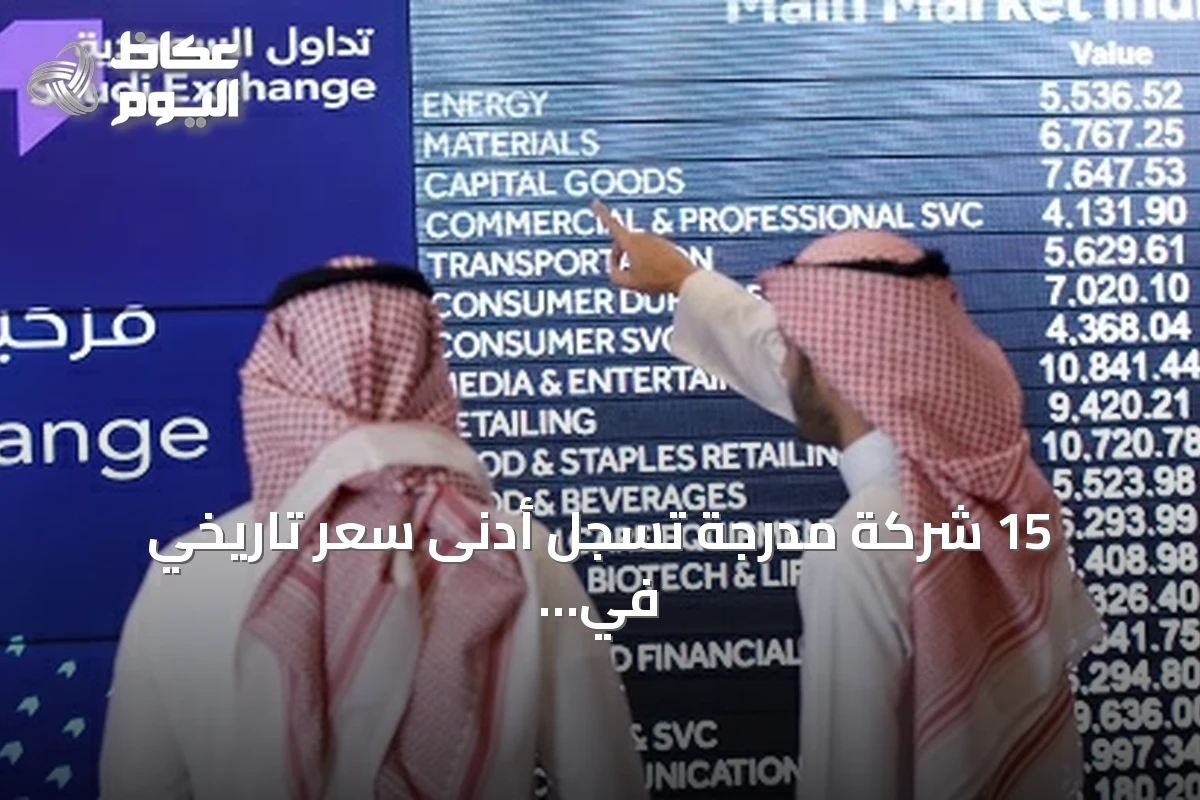 15 شركة مدرجة تسجل أدنى سعر تاريخي في تداولات الأحد بالسوق السعودي