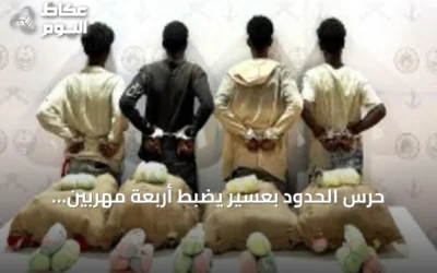 حرس الحدود بعسير يضبط أربعة مهربين إثيوبيين ويحجز 80 كيلوجرامًا من القات