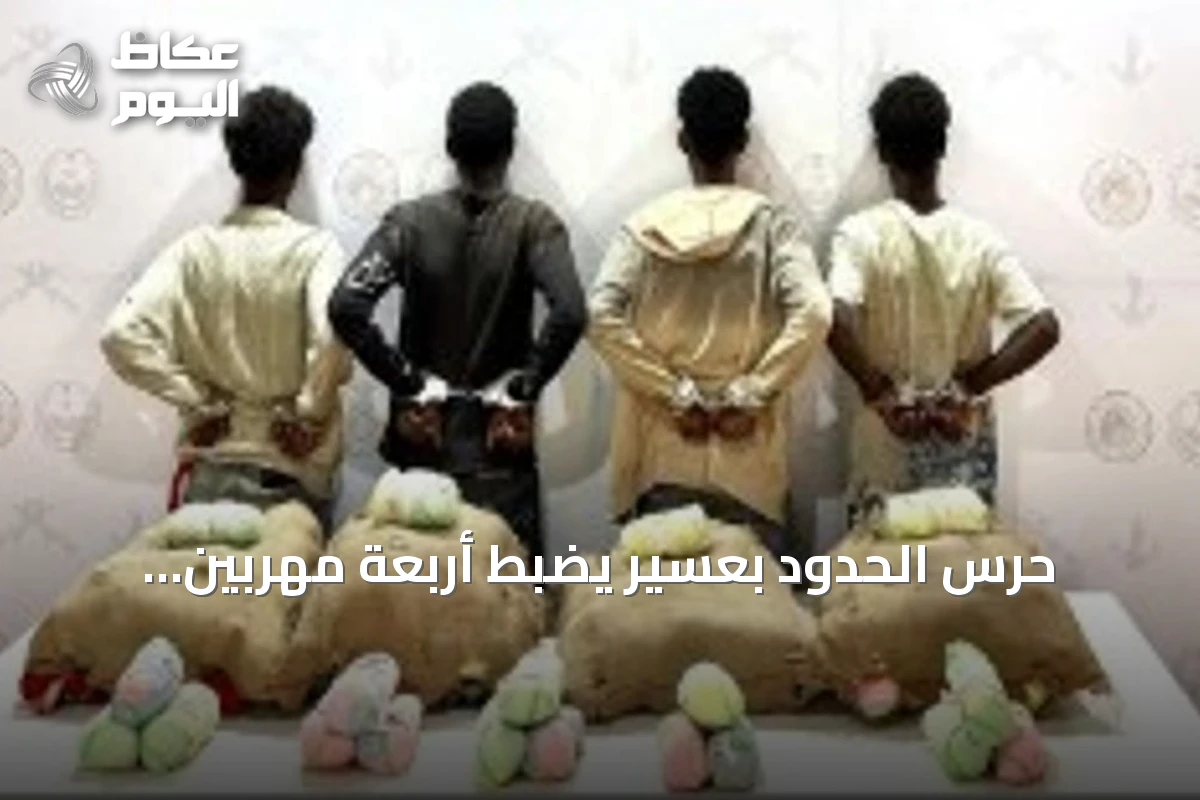حرس الحدود بعسير يضبط أربعة مهربين إثيوبيين ويحجز 80 كيلوجرامًا من القات