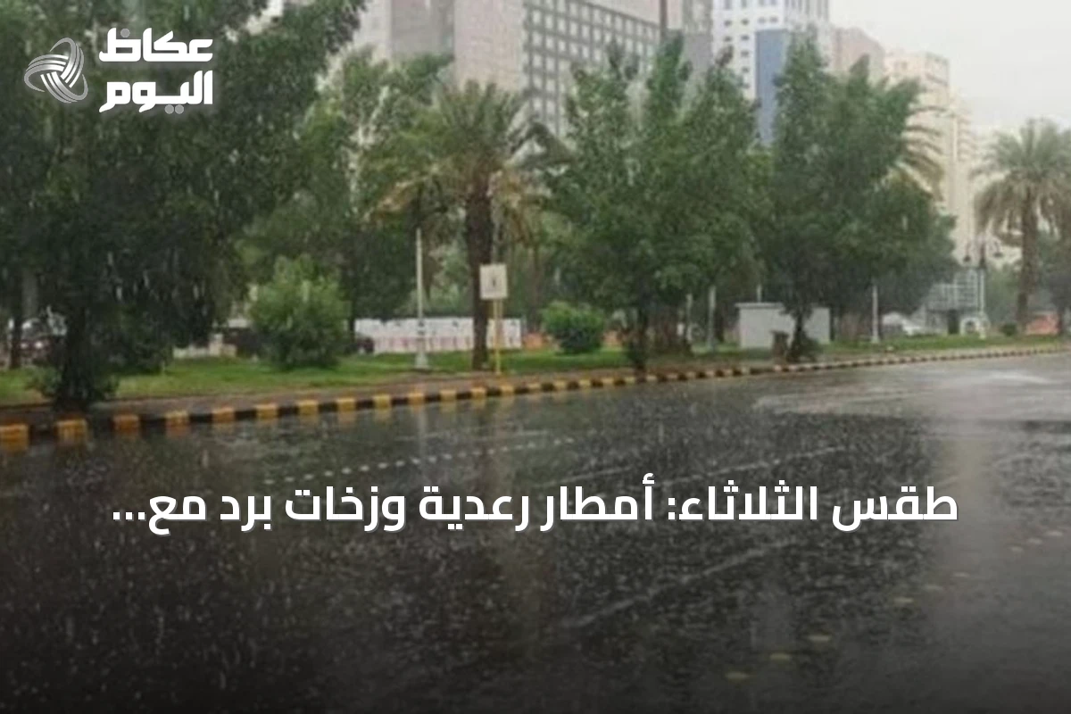 طقس الثلاثاء: أمطار رعدية وزخات برد مع رياح نشطة على عدة مناطق