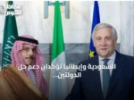 السعودية وإيطاليا تؤكدان دعم حل الدولتين وحماية الملاحة في بيان مشترك