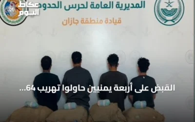 القبض على أربعة يمنيين حاولوا تهريب 64 كيلوجرامًا من القات بجازان