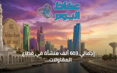 إجمالي 603 ألف منشأة في قطاع المقاولات بالمملكة وتوزيعها الجغرافي والمالي