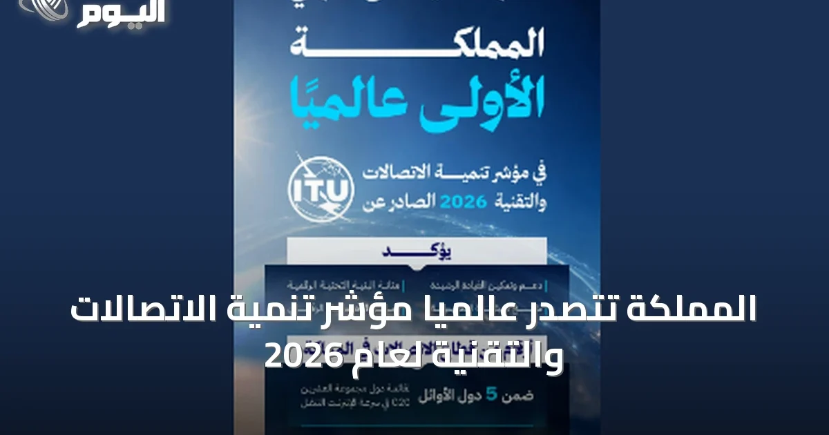المملكة تتصدر عالمياً مؤشر تنمية الاتصالات والتقنية لعام 2026