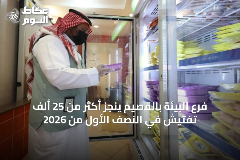 فرع البيئة بالقصيم ينجز أكثر من 25 ألف تفتيش في النصف الأول من 2026