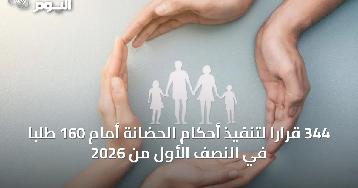 344 قرارًا لتنفيذ أحكام الحضانة أمام 160 طلبًا في النصف الأول من 2026