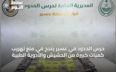 حرس الحدود في عسير ينجح في منع تهريب كميات كبيرة من الحشيش والأدوية الطبية