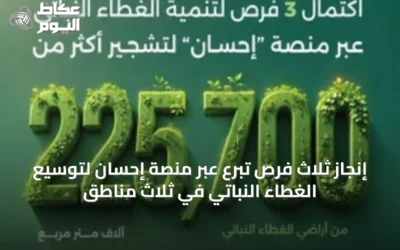 إنجاز ثلاث فرص تبرع عبر منصة إحسان لتوسيع الغطاء النباتي في ثلاث مناطق