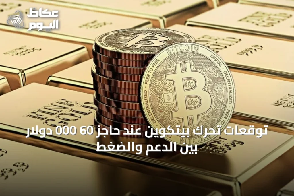 توقعات تحرك بيتكوين عند حاجز 60 000 دولار بين الدعم والضغط