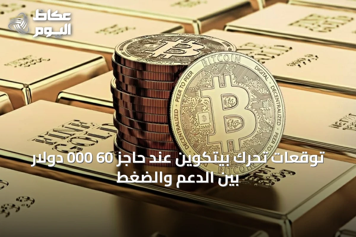 توقعات تحرك بيتكوين عند حاجز 60 000 دولار بين الدعم والضغط