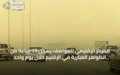 المركز الإقليمي للعواصف يسجل 13 ساعة من الظواهر الغبارية في الإقليم خلال يوم واحد