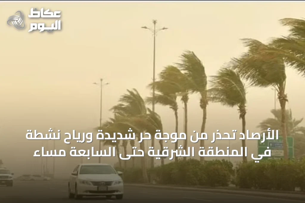 الأرصاد تحذر من موجة حر شديدة ورياح نشطة في المنطقة الشرقية حتى السابعة مساءً