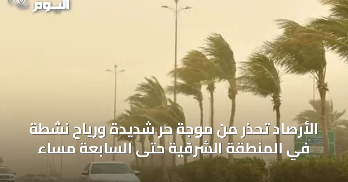 الأرصاد تحذر من موجة حر شديدة ورياح نشطة في المنطقة الشرقية حتى السابعة مساءً