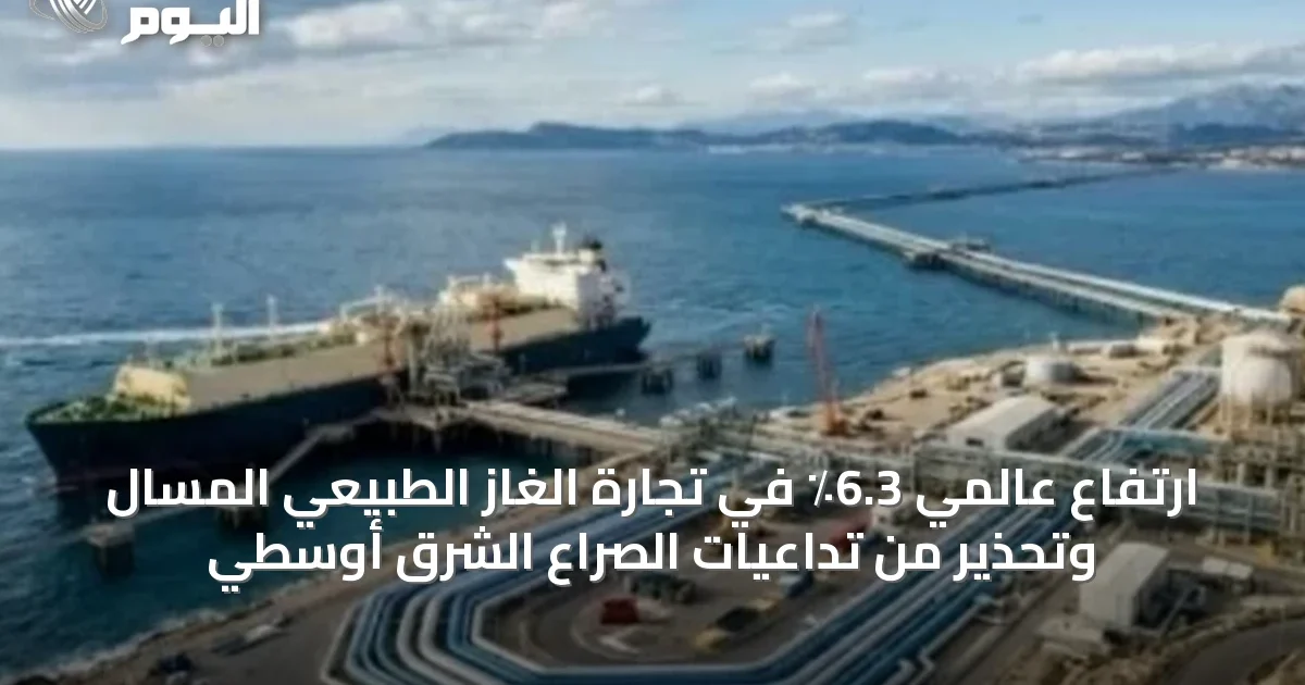 ارتفاع عالمي 6.3٪ في تجارة الغاز الطبيعي المسال وتحذير من تداعيات الصراع الشرق أوسطي