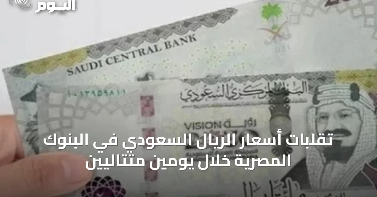 تقلبات أسعار الريال السعودي في البنوك المصرية خلال يومين متتاليين