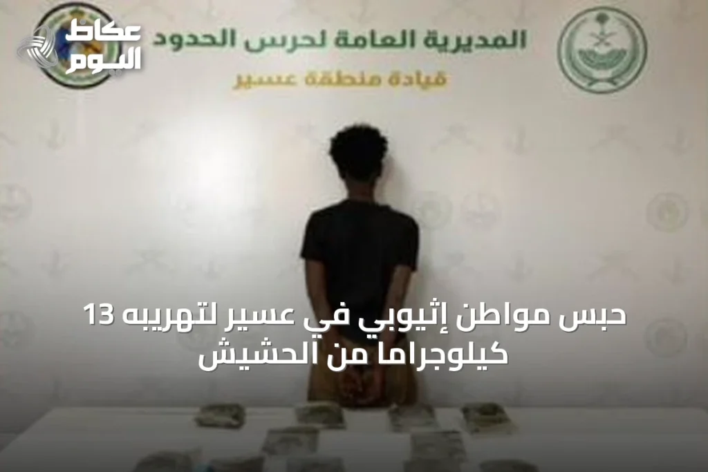 حبس مواطن إثيوبي في عسير لتهريبه 13 كيلوجرامًا من الحشيش