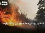 المغرب يواصل إخماد حريق في واحات جنوب شرقي البلاد