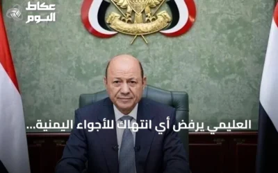 العليمي يرفض أي انتهاك للأجواء اليمنية ويتعهد بحماية سيادة الدولة