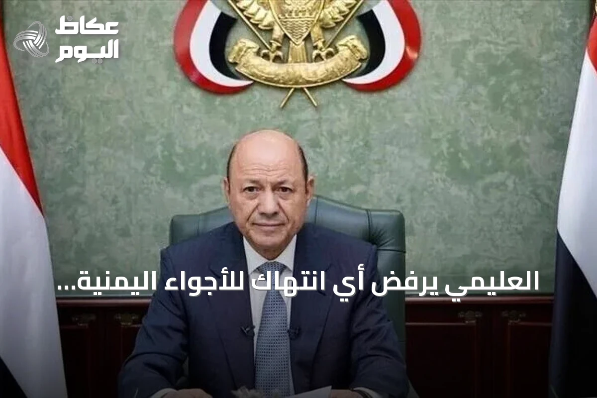 العليمي يرفض أي انتهاك للأجواء اليمنية ويتعهد بحماية سيادة الدولة
