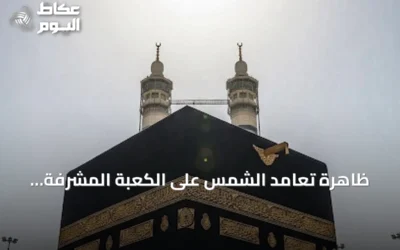 ظاهرة تعامد الشمس على الكعبة المشرفة الأربعاء 15 يوليو 2026