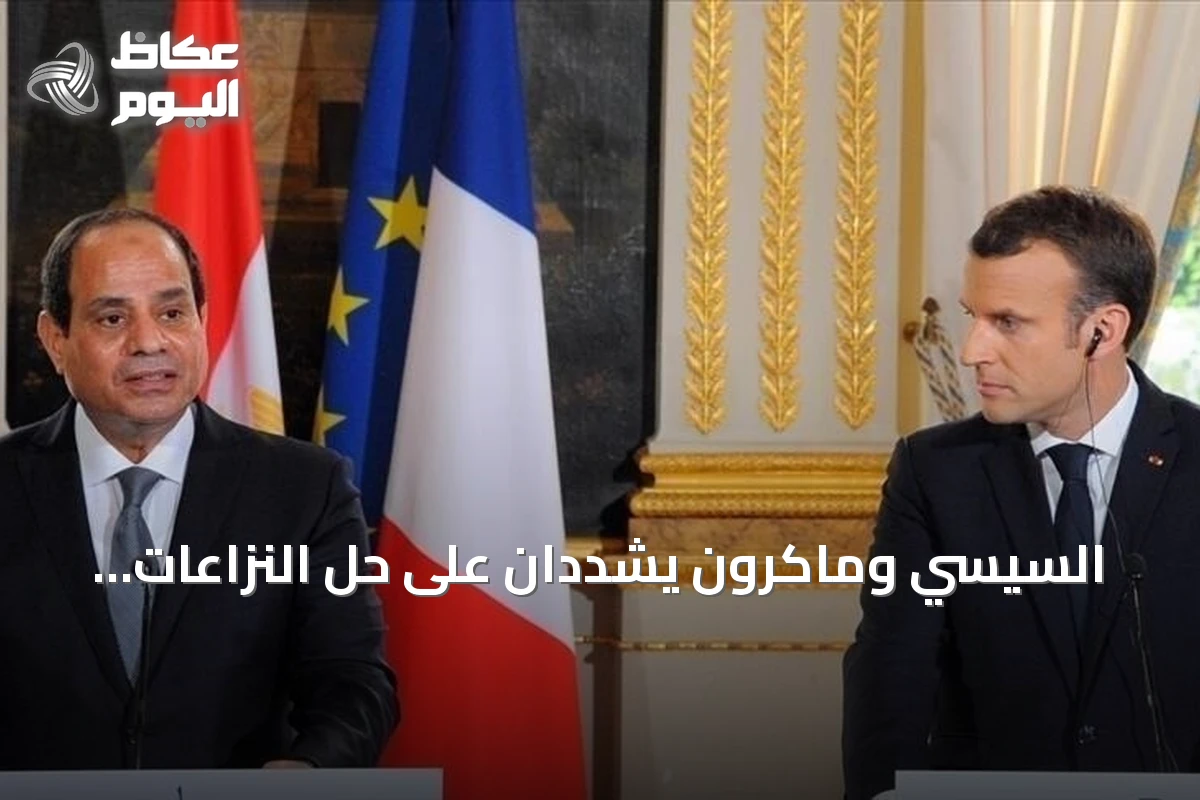 السيسي وماكرون يشددان على حل النزاعات سلمياً ويؤكدان التضامن مع فرنسا
