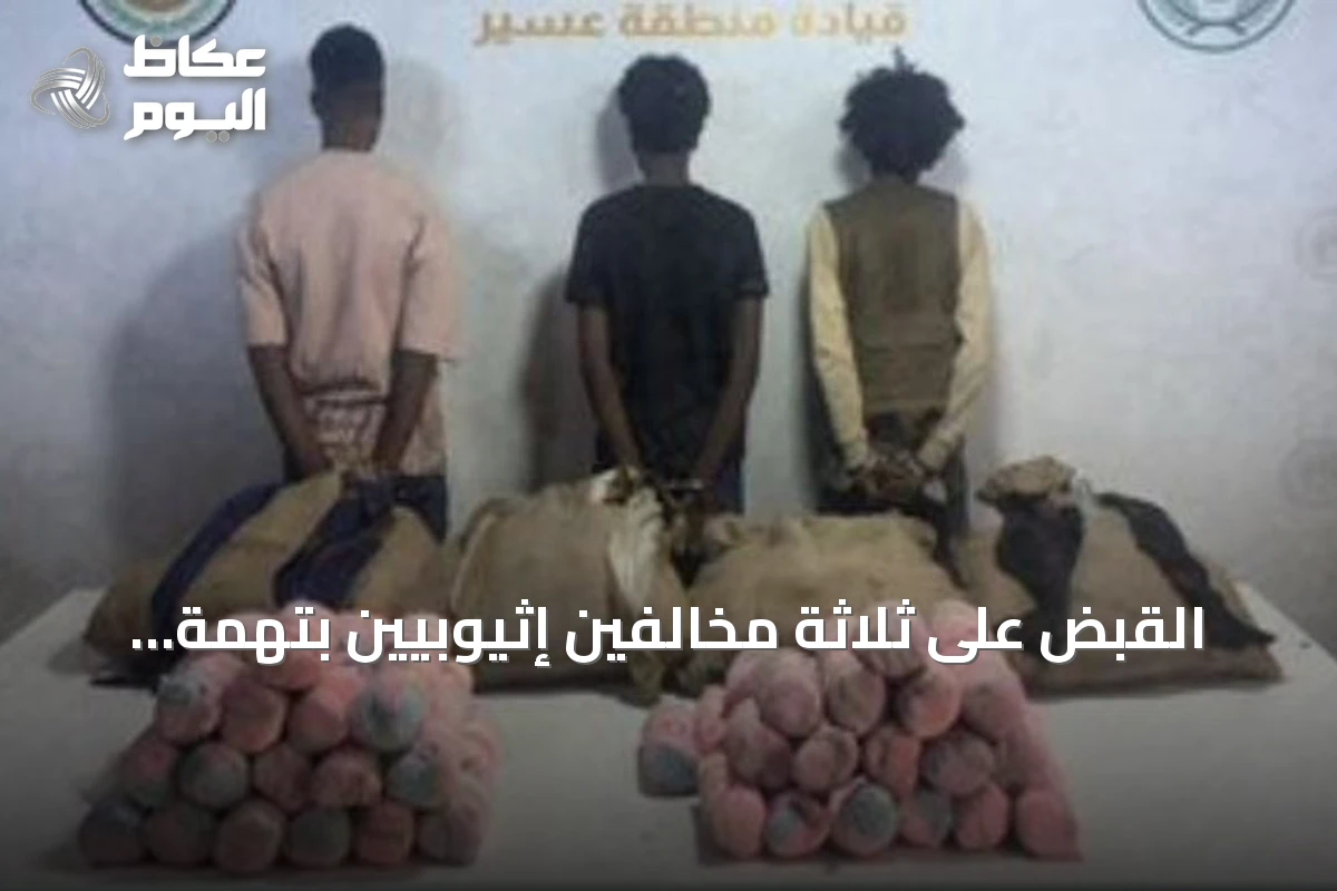 القبض على ثلاثة مخالفين إثيوبيين بتهمة تهريب نبات القات المخدر في عسير