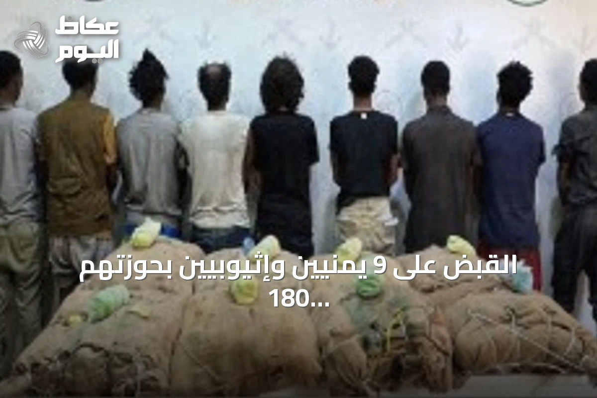 القبض على 9 يمنيين وإثيوبيين بحوزتهم 180 كيلوجراماً من القات في جازان