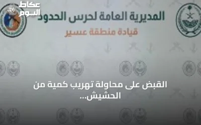 القبض على محاولة تهريب كمية من الحشيش المخدر في عسير