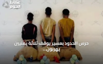 حرس الحدود بعسير يوقف ثلاثة يمنيين يهربون 60 كيلوجرامًا من القات