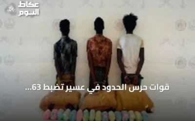 قوات حرس الحدود في عسير تضبط 63 كيلوغراماً من القات المخدر وتوقف ثلاثة إثيوبيين