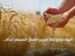 الهند ترفع حظر تصدير القمح المستمر لأكثر من أربع سنوات
