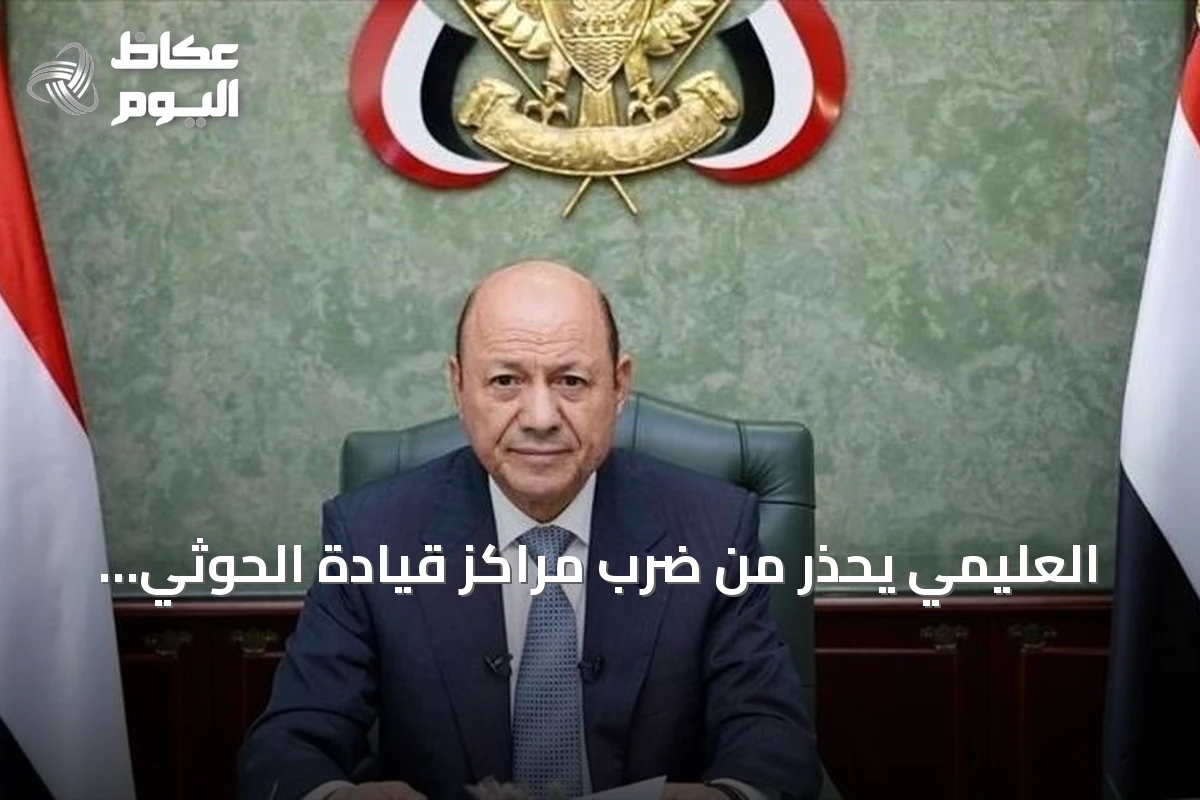 العليمي يحذر من ضرب مراكز قيادة الحوثي ويطالب بتعاون دولي وأمن البحر الأحمر