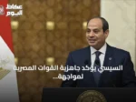 السيسي يؤكد جاهزية القوات المصرية لمواجهة أي خطر خارجي