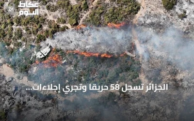 الجزائر تسجل 58 حريقًا وتجري إجلاءات وقائية وسط موجة حر شديدة