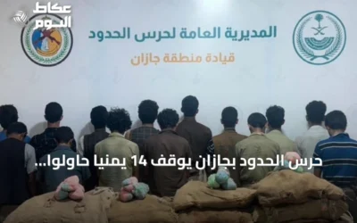 حرس الحدود بجازان يوقف 14 يمنياً حاولوا تهريب 210 كجم من القات المخدر