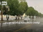 توقعات بأمطار رعدية وزخات برد مع رياح نشطة على مناطق سعودية متعددة
