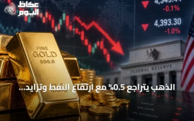 الذهب يتراجع 0.5% مع ارتفاع النفط وتزايد مخاوف التضخم