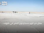 عمال دير الزور يستخرجون الملح في ظروف صعبة لتأمين رزقهم