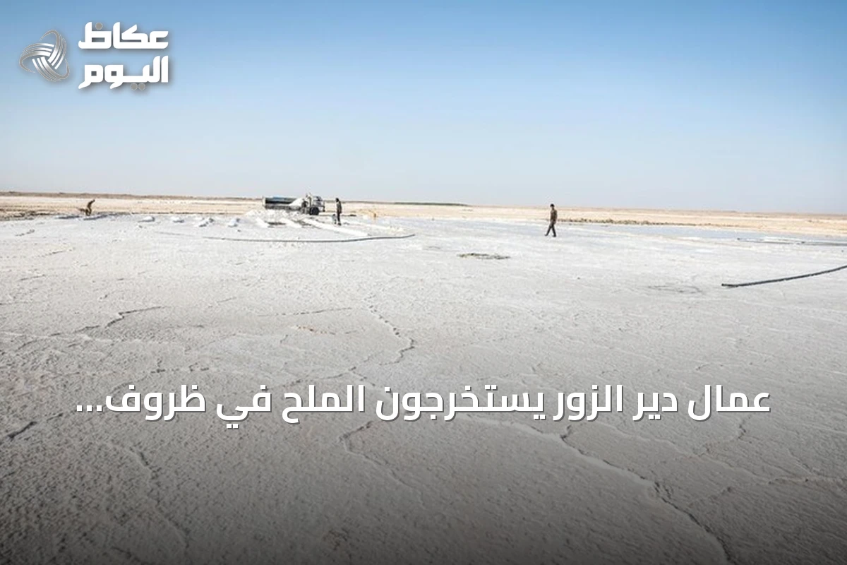 عمال دير الزور يستخرجون الملح في ظروف صعبة لتأمين رزقهم