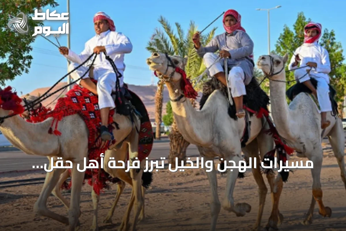 مسيرات الهجن والخيل تبرز فرحة أهل حقل باليوم الوطني