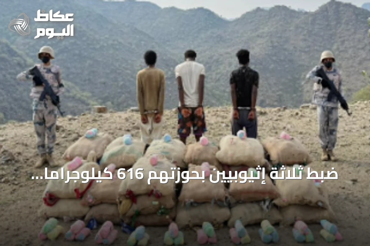 ضبط ثلاثة إثيوبيين بحوزتهم 616 كيلوجراماً من القات في عسير