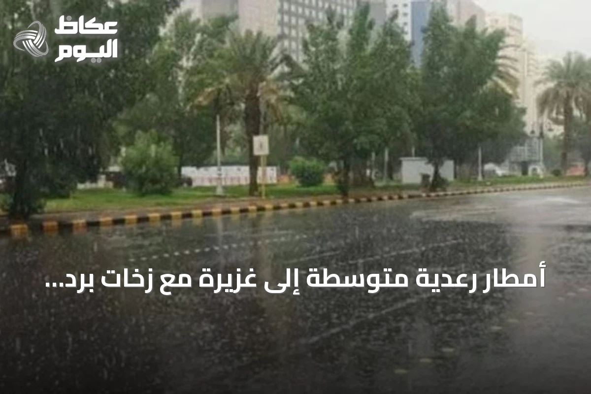 أمطار رعدية متوسطة إلى غزيرة مع زخات برد ورياح نشطة على مناطق جنوب وغرب السعودية
