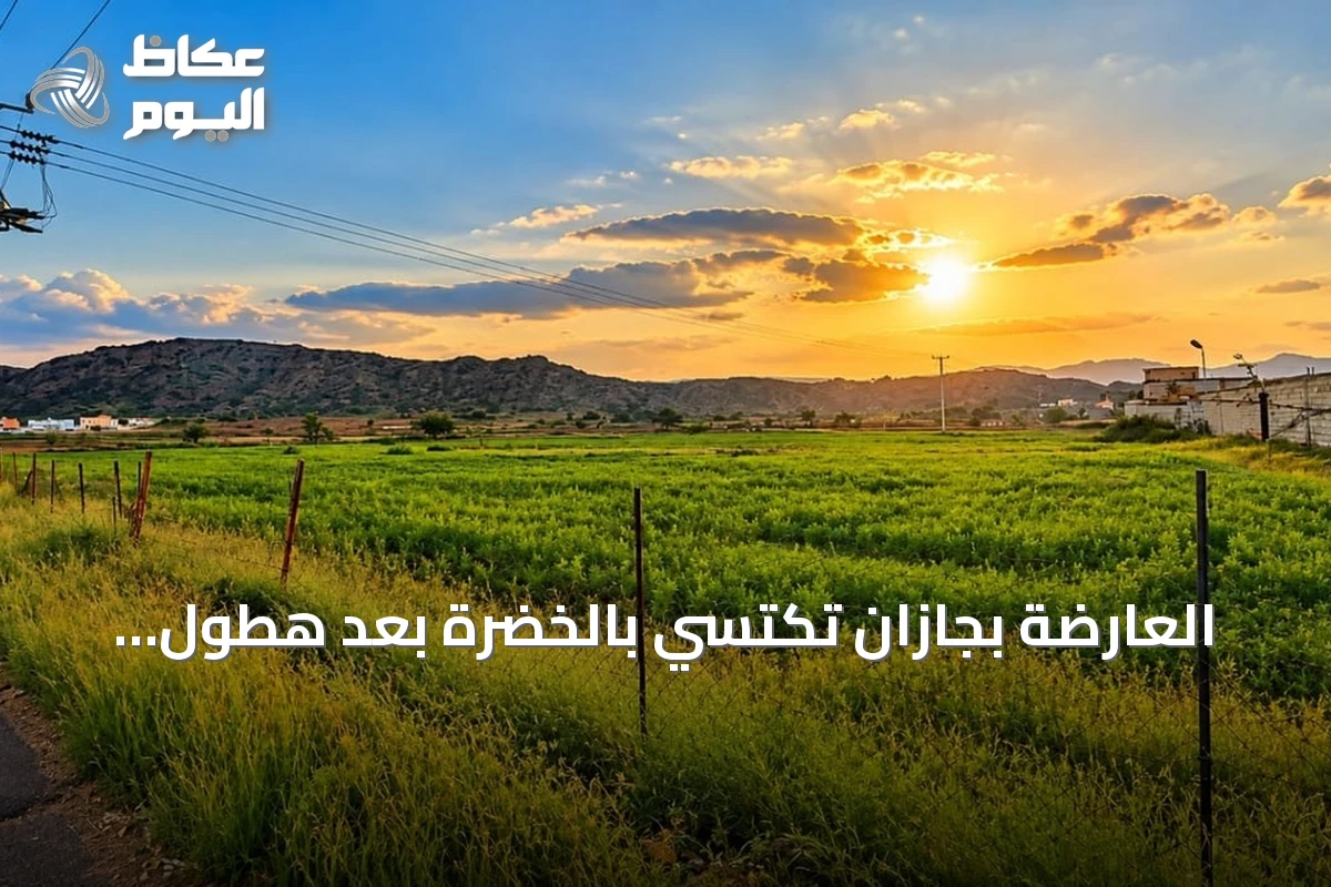العارضة بجازان تكتسي بالخضرة بعد هطول الأمطار